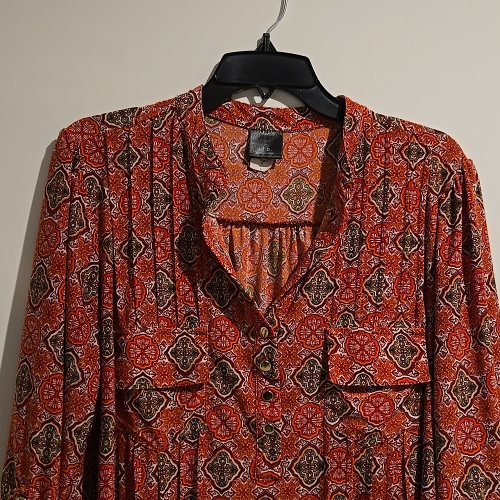 JTB red white yellow orange top. Size 1X. - Picture 2 of 6